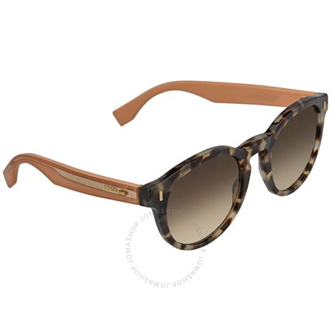 Fendi Gradient brown Round Ladies Sunglasses FF 0085/S HJU 50